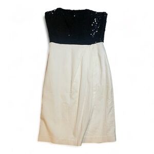 D’ORE BY Della Roupogali Sequins Corduroy Dress Black Cream size 8 VINTAGE VTG‎